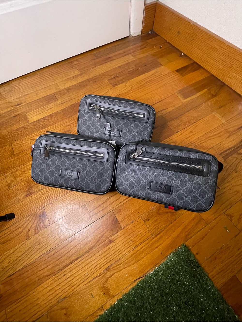 Gucci Men’s Black GG Supreme Canvas Belt Bag
